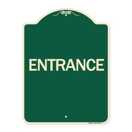 Signmission Traffic Entrance Entrance Heavy-Gauge Aluminum Architectural Sign, 24" x 18", G-1824-24612 A-DES-G-1824-24612